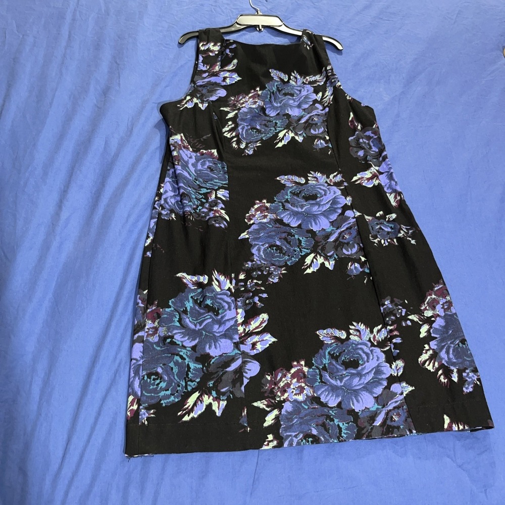 Free People Mayberry Mini Dress Size Large Blue Purple Floral Linen Blend NWT - Picture 5 of 14